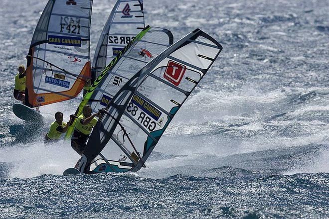 Ross Williams leads the pack - 2008 Gran Canaria PWA Grand Slam – Day Two ©  John Carter / PWA http://www.pwaworldtour.com